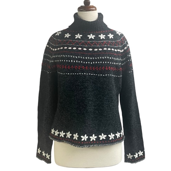 Cousin Johnny by Anthropologie wool blend ski style sweater large - Picture 1 of 10
